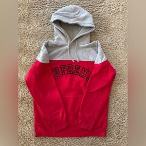 Supreme Gray and Red Sweatshirt